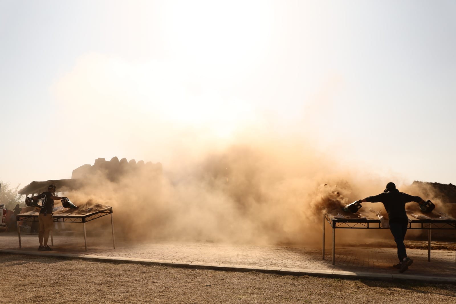 Image of wind machines in Abu Dhabi desert.